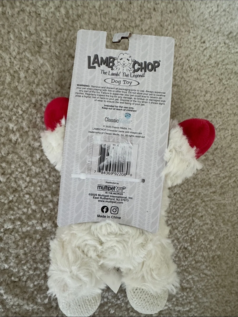 Lamb Chop Plush Squeaky Dog Toy